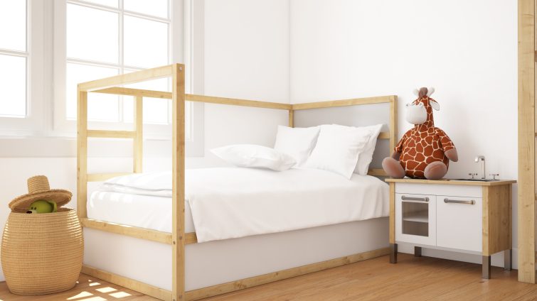 niskie łóżko w stylu montesorri